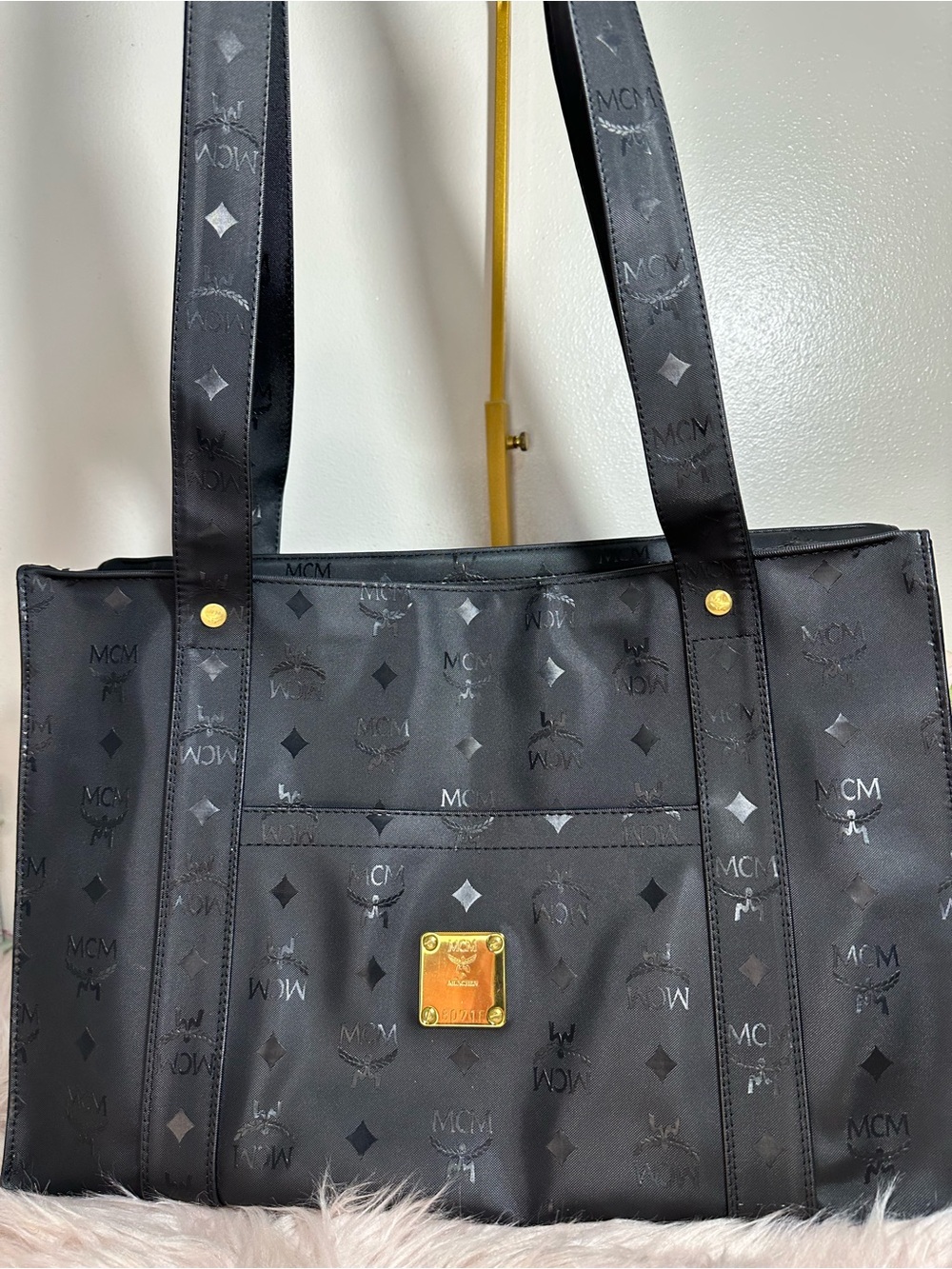 MCM Black shoppers tote bag